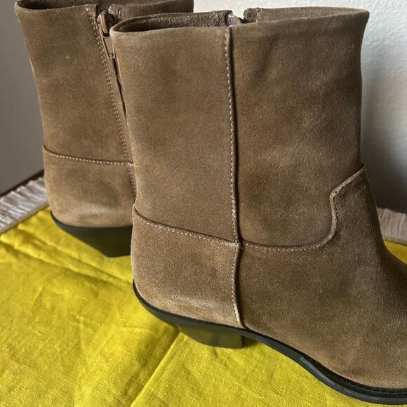 Zara Medium Brown Suede Ankle Booties Size EU 42 New With Tags - Picture 9 of 11